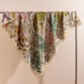 Luxurious floral botanical silk wool square scarf for women, elegant neck wrap accessory. - Tropical Coconut Jungle