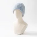 Gorro de punto esponjoso y grueso en azul claro, gorro de invierno cálido casual para diario. - Talla única / Azul