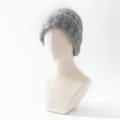 Gorro de punto gris grueso para invierno, gorro casual cálido para uso al aire libre. - Talla única / Gris
