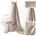 Elegant floral print 100% silk long scarf for women, premium soft neck wrap and shawl. - Light Gray