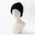 Gorro de punto negro grueso, gorro de invierno muy cálido, gorro casual liso y cómodo. - Talla única / Negro