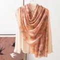 Foulard en soie mûre florale vintage, élégant châle de printemps été pour style de femme. - -14 Fleurs de cerisier roses