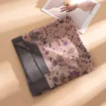 Bufanda cálida de imitación de cachemira con estampado floral y flecos elegantes - 190*65cm / Rosa