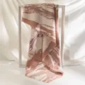 Mujer invierno cálido efecto cachemira patrón mármol bufanda elegante gruesa moda pañuelo - -1 Rayas verticales mármol camello