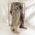 Cómoda bufanda de imitación cachemira con patrón de mármol, elegante accesorio de invierno. - -2 Rayas verticales mármol marrón