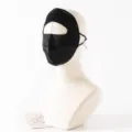Mascarilla facial de pura seda de verano proteccion solar anti UV transpirable para mujeres - Talla Única (Ajustable) / Negro