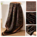 Elegant vintage paisley print square scarf, luxury silk-feel fashion neckerchief accessory. - Black Coffee Leaf Pattern
