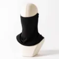 Mascarilla facial negra con orejas proteccion solar verano cuello tejido fino para mujer - Talla única / Negro