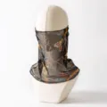 Bufanda de mascara facial de malla negra con estampado de cadena barroca para mujeres. - Talla única / Cadena Negra