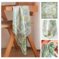Elegante pañuelo de seda de morera con estampado de jardín chino clásico y estilo lujoso. - Ciudad de Agua Verde