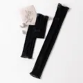 Black mesh sun protection sleeves pair, breathable and lightweight summer arm covers. - One Size / Black