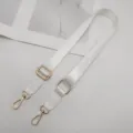 Verstelbare vervangende nylon tasband met gouden metalen hardware voor damestassen. - Zilveren Haak / Wit