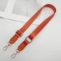 Verstelbare oranje nylon vervangende tasriem met PU lederen uiteinden en gouden metalen clips. - Zilveren Haak / Oranje
