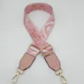 Pink marble pattern replacement bag strap with adjustable gold hardware for crossbody bags detail - Pink Gold Gradient + Pink Leather
