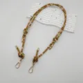 Colorful woven strap replacement for bags and phones, ethnic style with gold metal clasps. - Army Green