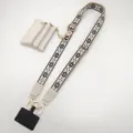 Vielseitiger gewebter Umhängegurt für das Handy mit Münztasche und verstellbarem Riemen. - Beige Leder Goldhaken Set / Beige-Schwarz