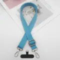 Ρυθμιζόμενος μπλε ιμάντας κινητού τηλεφώνου με μεταλλικά εξαρτήματα και γλωσσίδα. - Ασημένιο Άγκιστρο + Φλάντζα T / Ανοιχτό μπλε