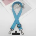 Ρυθμιζόμενος μπλε ιμάντας χιαστί για κινητό τηλέφωνο και ανταλλακτικό λουρί τσάντας - Άγκιστρο Gunmetal + Φλάντζα T / Ανοιχτό μπλε