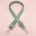 Effen nylon tassenriem met verstelbare gesp en gouden hardware voor damestassen crossbody. - Matcha Groen