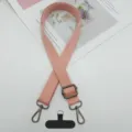 Correa ajustable rosa para teléfono y correa de hombro de repuesto universal. - Gancho Gunmetal + Junta T / Rosa loto
