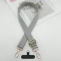 Correa cruzada ajustable para teléfono gris sólido de repuesto con herrajes dorados. - Gancho Dorado + Junta T / Gris