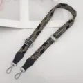 Vervangende tasriem 2.5cm breed verstelbare schouderriem crossbody met metalen gespen. - Zilveren Haak / Zwart Donkergrijs + Zwart Leer