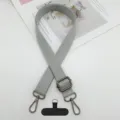 Correa para teléfono cruzada de color sólido ajustable correa de hombro de repuesto metal. - Gancho Gunmetal + Junta T / Gris