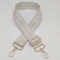 Correa de bolso tejida ajustable con patrón de rombos geométricos para bolsos de hombro. - Blanco roto