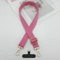 Correa cruzada para teléfono rosa ajustable correa de repuesto detalle con hebilla dorada. - Gancho Dorado + Junta T / Rosa rojo