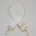 Correa de repuesto blanca para bolso, bandolera ajustable con accesorios metálicos dorados. - Blanco puro
