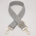 Correa de hombro de repuesto tejida gris para bolso cruzado con herrajes dorados ajustables - Gris Claro Sólido