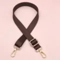 Verstelbare bruine nylon tasriem 2.5 cm brede vervangende schouderriem met gouden hardware details - Bruin