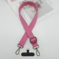 Cordón cruzado para teléfono móvil rosa ajustable y correa de repuesto con herrajes metálicos. - Gancho Gunmetal + Junta T / Rosa rojo