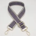 Correa de bolso tejida con borde de contraste y patron elegante, correa ajustable. - Borde Beige Gris Púrpura