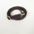 Correa de repuesto de cuero PU marrón oscuro, 2 cm de grosor con herrajes metálicos dorados. - Marrón