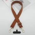 Correa de bandolera marrón ajustable de recambio para teléfono y bolsos con hebillas metálicas - Gancho Dorado + Junta T / Marrón