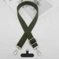 Correa cruzada ajustable para teléfono verde oscuro y correa de repuesto con herrajes metálicos. - Gancho Plateado + Junta T / Verde Oscuro