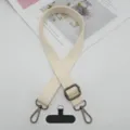 Correa cruzada ajustable de color sólido para teléfono móvil y bolso con mosquetones metálicos. - Gancho Gunmetal + Junta T / Blanco Roto