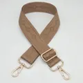 Ancha correa de repuesto para bolso jacquard bandolera ajustable con herrajes dorados - Caqui Oscuro Sólido