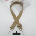 Correa de teléfono cruzada de color sólido ajustable y bandiola de repuesto para bolso. - Gancho Plateado + Junta T / Caqui