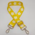 Remplacement de bandoulière de sac à fleurs jaunes avec quincaillerie dorée réglable - Crochet Doré / Fleur Jaune
