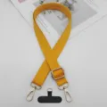 Correa de teléfono amarilla ajustable bandolera de repuesto con piezas metálicas - Gancho Dorado + Junta T / Amarillo