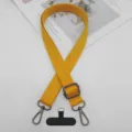 Correa de hombro ajustable para teléfono móvil amarillo y correa de repuesto. - Gancho Gunmetal + Junta T / Amarillo