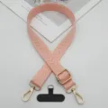 Tracolla per cellulare a spina di pesce intrecciata con lunghezza regolabile e linguetta. - Pad Stile T / Rosa