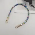Colorful beaded short bag strap 40cm handmade wrist lanyard stylish handbag handle accessory - Sapphire Blue