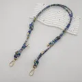 Colorful woven phone strap replacement bag shoulder cross body retro ethnic style strap accessory - Sapphire Blue