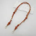Colorful beaded replacement bag strap retro ethnic style shoulder crossbody phone lanyard accessory - Silver Hook / Orange Ginger Yellow
