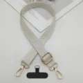 Tracolla per telefono intrecciata con lunghezza regolabile e ferramenta dorata per laccetto universale. - Pad Stile T / Bianco avorio