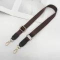 Bruine nylon schouderriem vervanging voor dames handtas verstelbare crossbody tas accessoire - Zilveren Haak / Bruin