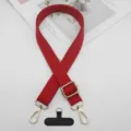 Correa ajustable para bolso y colgante de teléfono rojo con herrajes metálicos dorados. - Gancho Dorado + Junta T / Rojo